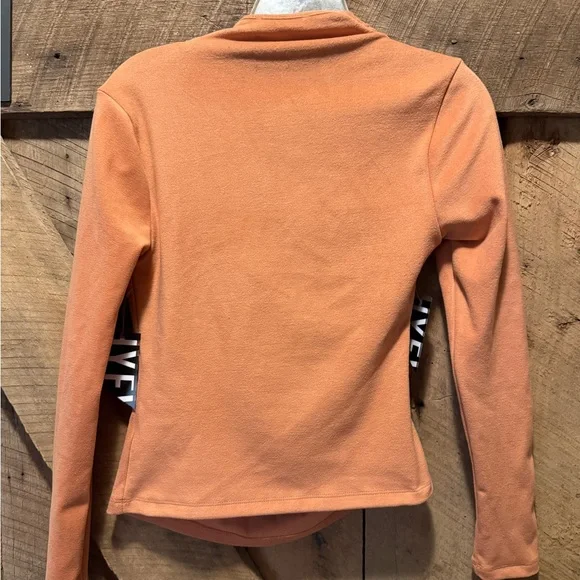 Hyfve Orange Draped Long Sleeve Top - Picture 2 of 4